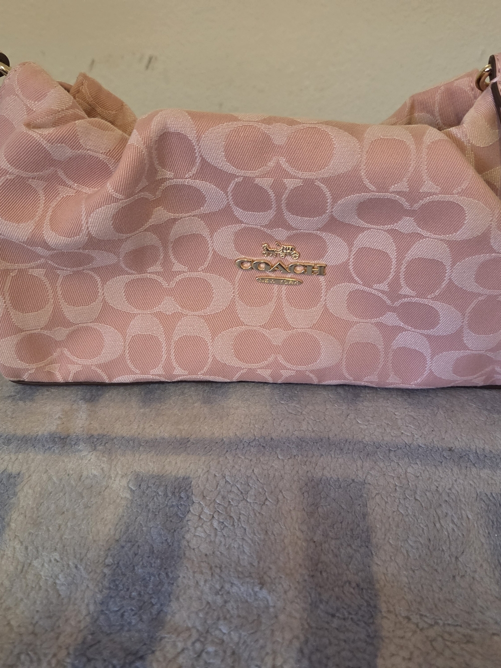 Coach Pink Denim Signature Shoulder Bag - Picture 2 of 6